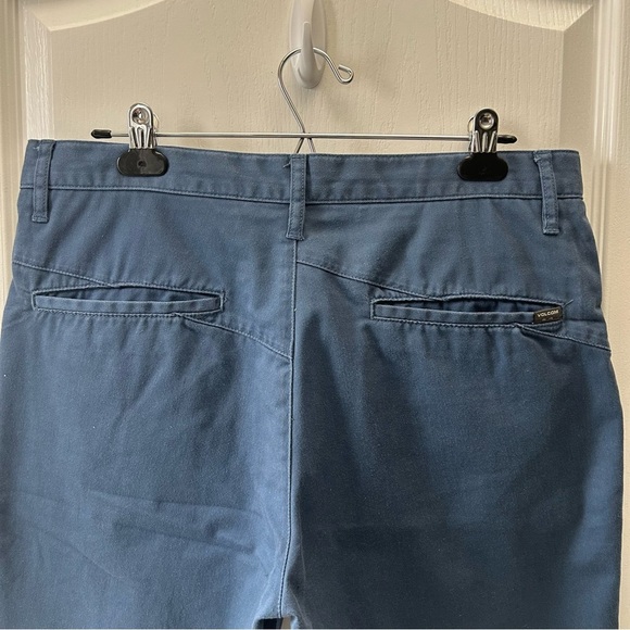Volcom Men's Flat Front Chino Shorts Casual Blue Size 32 - Picture 6 of 16